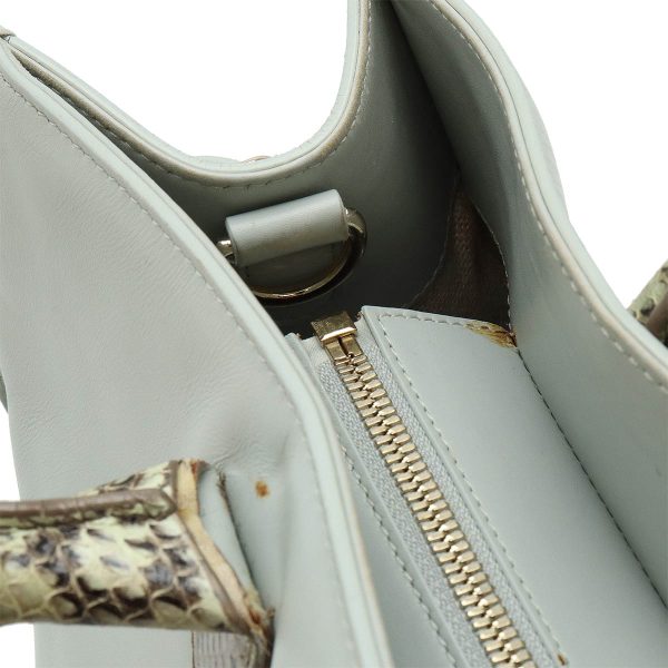 12411036 9 Balenciaga Padlock Tote Bag Python Leather Pale Mint