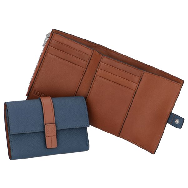 12412s8600516491 LOEWE Small Vertical Wallet Blue Bicolor