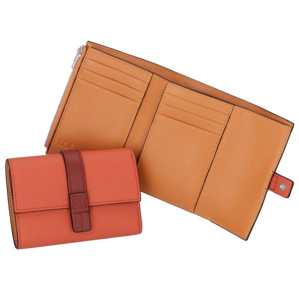 12412s8600516977 LOEWE Small Vertical Wallet Orange Bicolor