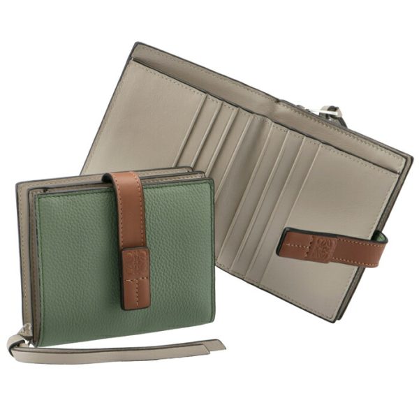 12412z4400516465 LOEWE Compact Zip Wallet Green