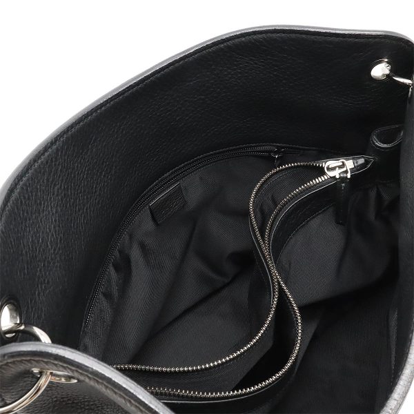 12420483 5 Gucci Leather Shoulder Bag Black