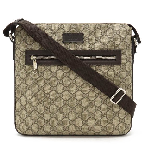 12420600 1 Gucci GG Supreme Shoulder Bag PVC Leather Khaki Brown