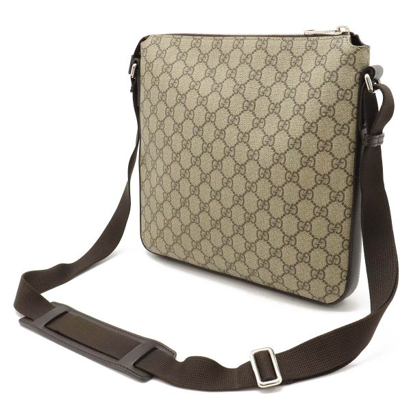 12420600 2 Gucci GG Supreme Shoulder Bag PVC Leather Khaki Brown