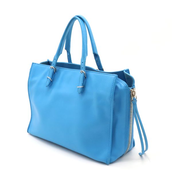 12420628 2 Balenciaga Paper A6 Tote Bag Leather Blue