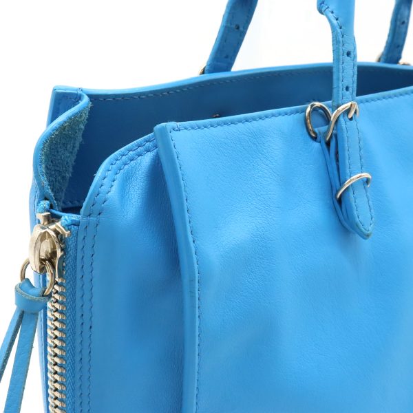 12420628 6 Balenciaga Paper A6 Tote Bag Leather Blue