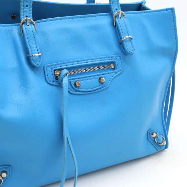 12420628 8 Balenciaga Paper A6 Tote Bag Leather Blue