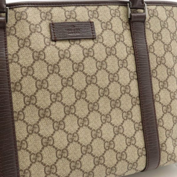 12420785 7 Gucci GG Supreme Tote Bag PVC Leather Khaki Brown