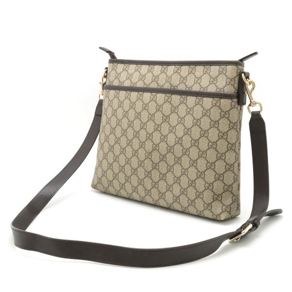 12420836 2 Gucci GG Supreme Shoulder Bag PVC Leather Beige Brown