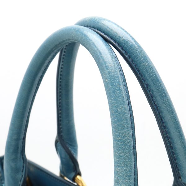 12430196 8 Miu Miu Vitello Shine Handbag Leather Oceano Blue