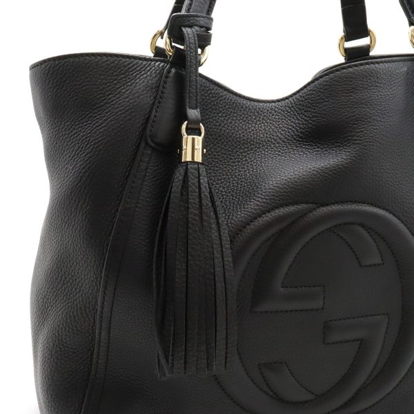 12430279 7 Gucci Soho Fringe Tote Bag Leather Black