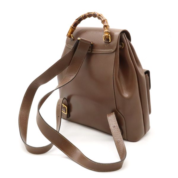 12430313 2 Gucci Bamboo Rucksack Backpack Leather Brown