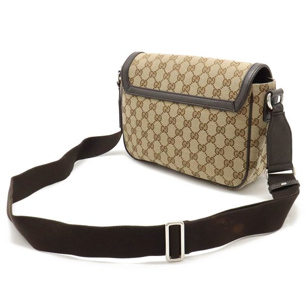 12430679 2 Gucci GG Canvas Leather Shoulder Bag Khaki Brown