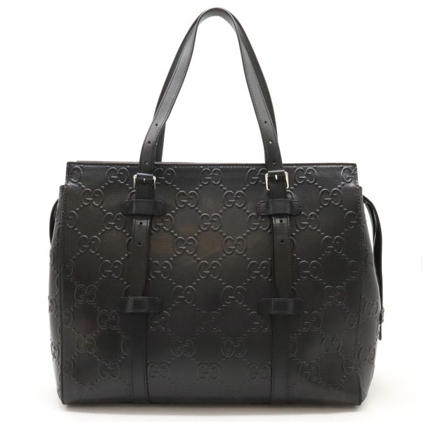 12430913 1 Gucci GG Embossed Tote Bag Leather Black