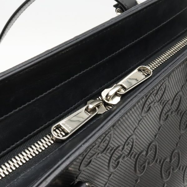 12430913 7 Gucci GG Embossed Tote Bag Leather Black