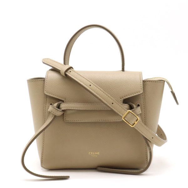 12440113 1 Celine Pico Belt Leather Handbag Beige