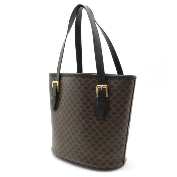 12440333 2 Celine Macadam Blason PVC Leather Tote Bag Black Brown