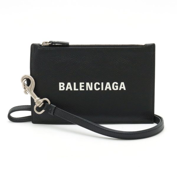 12440397 1 Balenciaga Leather Coin Case Black