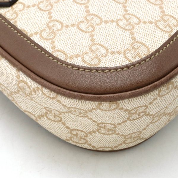 12440604 3 Gucci GG Supreme PVC Leather Shoulder Bag Ivory Brown