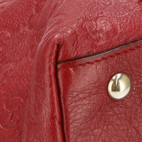 12471 3 Gucci Shima Leather Tote Bag Red