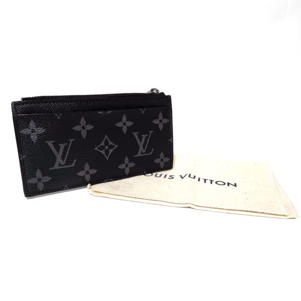 1250 10 Louis Vuitton Monogram Eclipse Coin Card Canvas Gray Black