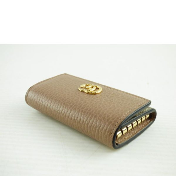 12541 3 Gucci GG Marmont 6 Key Case Black