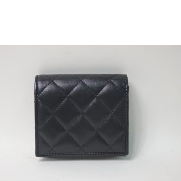 12760 2 Chanel Small Flap Wallet Lambskin Black