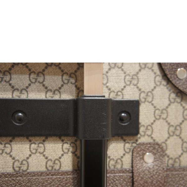 12811 11 Gucci Globetrotter GG Carry On Bag Brown