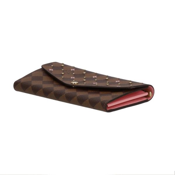 12822 4 Louis Vuitton Sarah Wallet Damier Ebene Studs