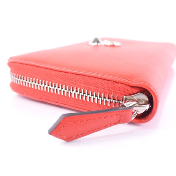 13143080 4 FENDI long wallet round zipper calf red