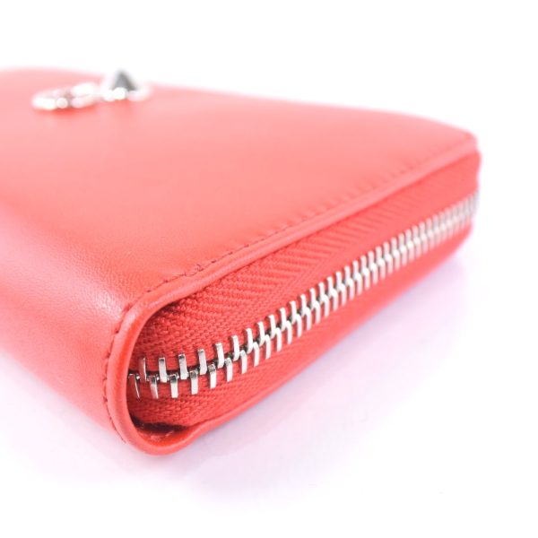 13143080 5 FENDI long wallet round zipper calf red