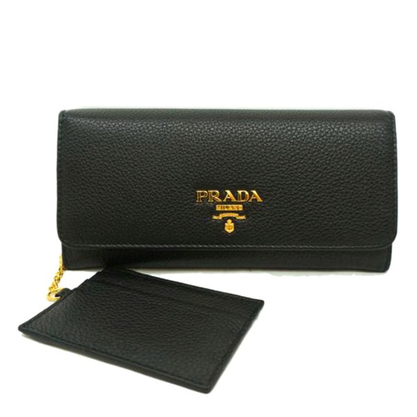 13182 1 Prada Long Wallet with Pass Case Black