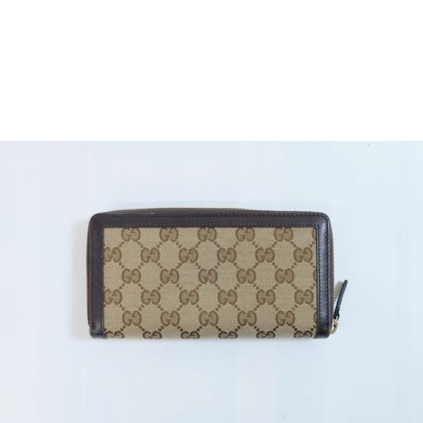 13204 2 Gucci GG Canvas Interlocking Round Zipper Long Wallet