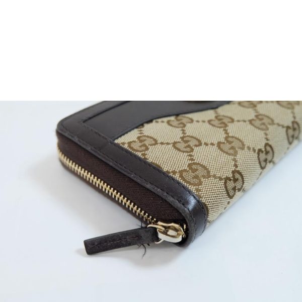 13204 6 Gucci GG Canvas Interlocking Round Zipper Long Wallet