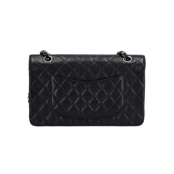 13274 2 Chanel Matelasse W Flap Chain Shoulder Bag Black