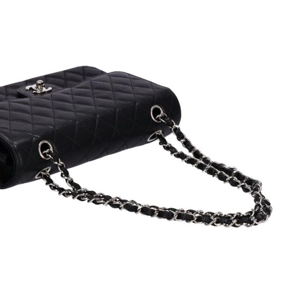 13274 4 Chanel Matelasse W Flap Chain Shoulder Bag Black