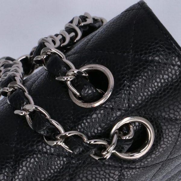 13274 8 Chanel Matelasse W Flap Chain Shoulder Bag Black