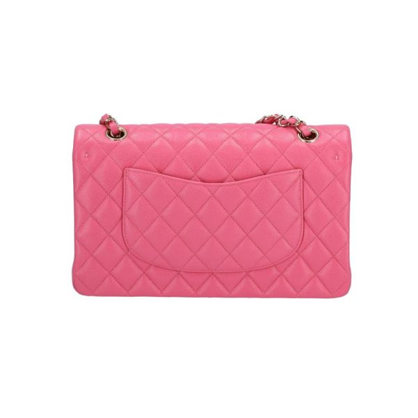 13281 2 Chanel Caviar Skin Matelasse W Flap Chain Shoulder Bag Pink