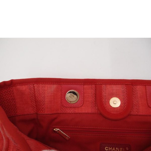 13403 8 Chanel Deauville Chain Tote Bag Red