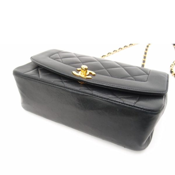 13427 3 Chanel Matelasse Diana Flap Chain Shoulder Bag Black