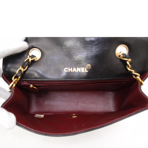 13434 5 Chanel Lambskin Diana Chain Shoulder Bag Black