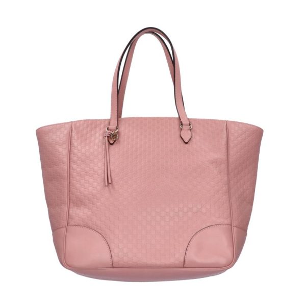 13468 1 GUCCI Micro Guccissima Leather Tote Brie Line Pink