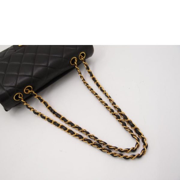 13472 4 Chanel Madelasse Flap Chain Shoulder Bag Gold Hardware Black