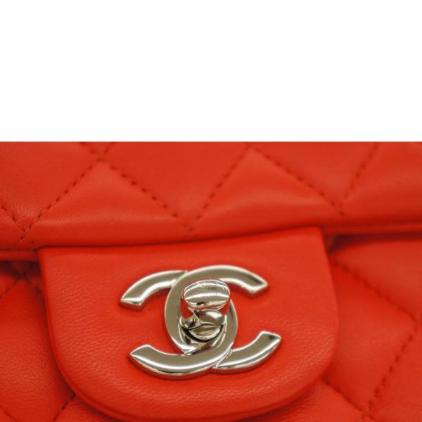 13546 9 Chanel Mini Matelasse Chain Shoulder Bag Red SV Metal Fittings