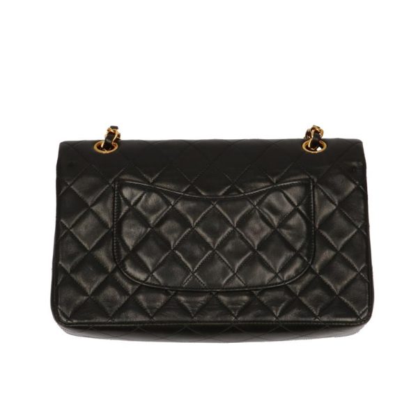 13676 2 Chanel Matelasse W Flap Chain Shoulder Bag Black