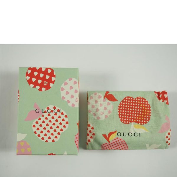 13701 7 Gucci Le Pomme GG Supreme Bi Fold Wallet Beige