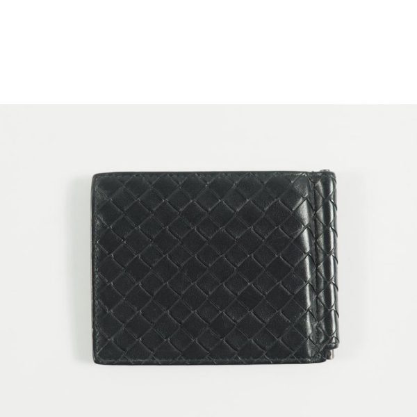 13763 2 Bottega Veneta VN Wallet Intrecciato with Money Clip Black