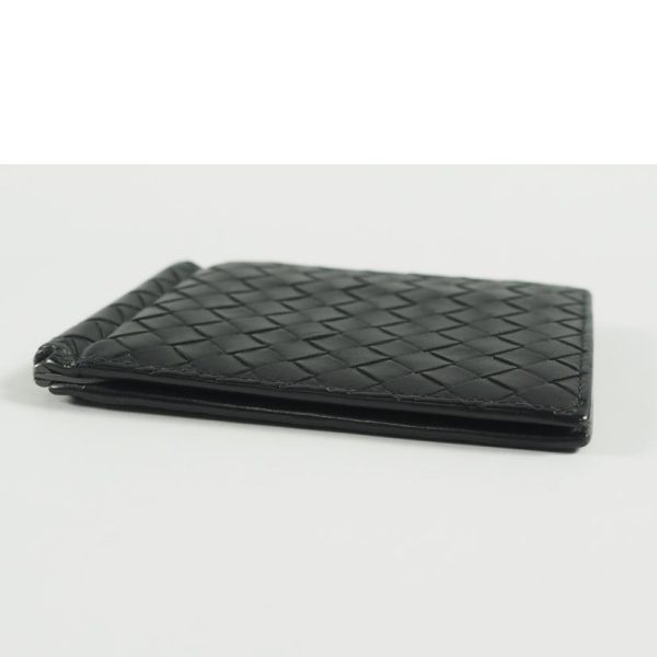 13763 3 Bottega Veneta VN Wallet Intrecciato with Money Clip Black