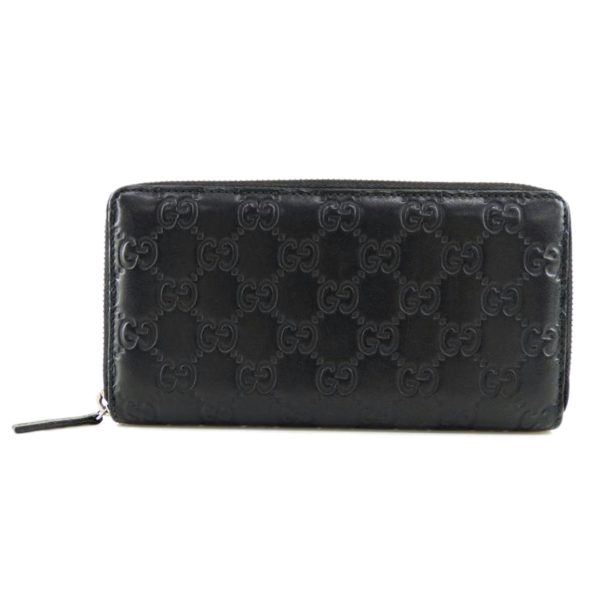 13869 1 Gucci Round Zipper Long Wallet Black