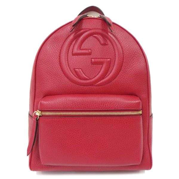 13952 1 Gucci Soho Leather Backpack Red