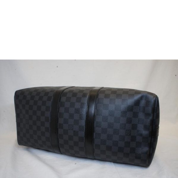 14037 3 Louis Vuitton Keepall Bandouliere 45 Damier Graphite Bag Gray